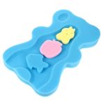 BEBEMOKO 1 Takım sünger Yumuşak Bathmat dokulu küvet köpük ped banyo süngeri kaymaz banyo yatağı kaymaz banyo yastığı rahat duş yastığı karikatür banyo paspası pp Blue
