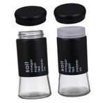 BEBEMOKO 2li Cam Baharat Saklama Kavanozu Seti - 150ml Delikli Çok Renkli Baharat Şişeleri Mutfak Baharatı Tuz Biber Için