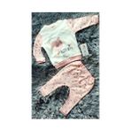 Bebengo Kız Bebek Alt Üst Pijama Takımı Patiksiz Fırfır Detaylı Antialerjik - 9 - 12 Ay - Beyaz - Pudra