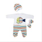 Bebepan 1694 Mr. Fish 3'lü Erkek Bebek Tulumu - Ringel - 3 - 6 Ay