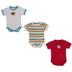 Bebepan 1705 6 - 9 Ay Mr.Fish 3'lü Kısa Kollu Bebek Body
