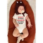 Bebeqon Babam Için DünyAyı Annem Için Babamı Yakarım Yazılı Bebek Zıbını Bbqnz028 Ekru