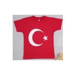 beberium Türk Bayraklı Ay Yıldızlı %100 Pamuklu Kırmızı Çocuk Tişört 23 Nisan 19 Mayıs 29 Ekim