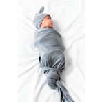 Bebesense Organik Bambu Battaniye– 115X115 Cm, Kundak, Emzirme ve Rahatlatma Için Mükemmel - Gri - 115 x 115