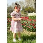 Bebesev Kız Bebek Elbise Kız Çocuk Elbise Doğum Günü Parti Düğün Elbise Tüllü Kısa Kol astarlı elbise - 3 - 4 Yaş - Pembe