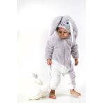 Bebesev Welsoft Peluş Unisex Kışlık Bebek Takımları Çocuk Giyim Bebek Kıyafeti çocuk kostümü Welsoft Takım - Gri - 6 - 12 Ay