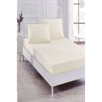 Bebesi 180X200+35 cm Çift Kişilik Havlu Lastikli Çarşaf Takımı 50X70 cm 2 Adet Yastık Kılıfı - 180 x 200 cm - Krem