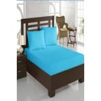 Bebesi Battal Boy 180X200+35 cm Çift Kişilik Havlu Lastikli Çarşaf Takımı 2 Adet Yastık Kılıfı - 180 x 200 cm - Mavi
