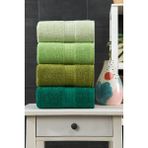 Bebesoft Pamuk (Cotton) 4'lü Yeşil/mavi El-Yüz-Saç Havlu Seti 50X90CM - 50 x 90 cm