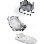 Bebetrend Babynest Yatak ve Yastık+ Sallanır Sepet Beşik Ipek Fileli Bebek Beşiği Hamak 2 Li Set - Gri