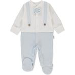 Bebetto Jakarlı Iki Ip Patikli Tulum (Baby Kıng/25) Mavi - 0 - 1 Ay