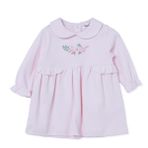 Bebetto Kız Bebek Elbise Çiçek Baskılı Çıtçıtlı Fırfırlı Yaka Short Sleeve - Pembe