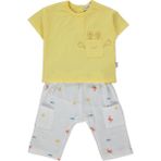 Bebetto Müslin Pantolon 2li Takım (Funny Crab) Sarı - 9 - 12 Ay