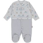 Bebetto Organik Süprem Double Patikli Tulum (Organıc Stars And Koalas) Gri - 3 - 6 Ay