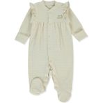 Bebetto Organik Waffle Süprem Patikli Tulum (Organıc Cute Bear) Bej - 3 - 6 Ay
