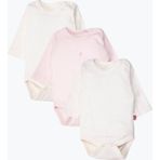 Bebetto Uzun Kollu Body 3lü Kız Çocuk İçin %100 Pamuklu Nefes Alabilen Kumaş - Pembe - 3 - 6 Ay