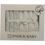 Bebeva Baby 10’lu Paket %100 Pamuklu Müslin Bebek Ağız Mendili Seti - Beyaz - 0 - 6 Yaş