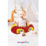 BEBEYATMAZ Çıngıraklı Kırmızı Sarı Bebek Oturma Destek Minderi Bebek Koltuğu