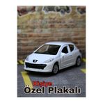 bebeym Peugeot 207 Metal Araba - 207 Oyuncak Araba - Kişiye Özel Plakalı 207 Beyaz