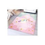 Bebişim Halı Sevimli Unicorn Bambu Çocuk Odası Halısı Pembe