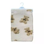 Bebitof Sevimli Ayıcıklar Desenli 90x100 cm Peluş Bebek Battaniye BBTF.TAS.95076