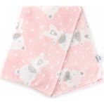Bebitof Süs Dikişli Ayıcık Bebek Battaniyesi 90X100 cm 95083 - Pembe - Yenidoğan