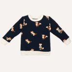 Bebizu Tilki Desenli Lacivert Bebek Sweatshirt - 0 - 1 Yaş - Lacivert - Beyaz