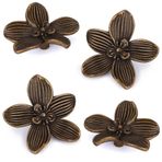 Bebochoi 4 adet vintage dolap kulpları, çekmece kulpları, elbise dolabı kulpları, çinko alaşımdan antik çiçek kulpları, yaratıcı çiçek yaprakları, dolaplar, çekmeceler ve komodinler için mutfak dolabı