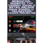 Beboncool HCY320 Pro 15000+ Retro Arcade Oyunlu Kumandalı Android Tv Projektör Projeksiyon Cihazı
