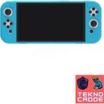 Beboncool TNS-1135 Nintendo Switch OLED El Destekli Grip Tasarım Koruyucu Silikon Kılıf - Mavi