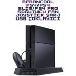 Beboncool TP4-023B Ps4 Fat/ps4 Slim/ps4 Pro Uyumlu Soğutucu Fan Joystick Şarj Dikey Stand - Siyah