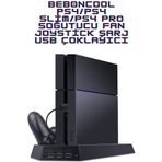 beboncool TP4-023B Ps4 FAT/Ps4 Slim/Ps4 PRO Uyumlu Soğutucu Fan Joystick Şarj Dikey Stand