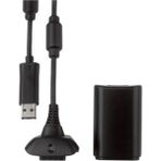 Beboncool Xbox 360 Uyumlu 4800 mah Uyumlu Joystick Kol Şarj Kiti Batarja USB Kablosu ile Birlikte - Siyah