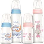 Bebsi Mavi Pembe 250 ml + 125 ml Karma 2'li Cam Biberon Seti