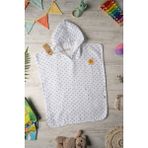 BeCalm Online Organik Pamuk Müslin - Nakışlı Bebek/çocuk Panço - Bornoz - Havlu - Kurulama - Plaj - Havuz – Saks Noktalı - 3 - 8 Yaş