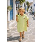 Be'Calm Organik %100 Pamuk Müslin - Nakışlı Bebek / Çocuk Panço - Cepli Kapuşonlu - Yazlık Deniz ve Havuz Kıyafeti - Bornoz - Havlu - Kurulama - Plaj Kıyafeti - Deniz - Havuz – Fıstıkyeşili