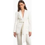 Because Of Alice Classic Blazer With Belt Klasik Blazer Kadın Ceket - Beyaz