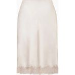 Because Of Alice Satin Lace Detail Midi 90's Stil Flared Kadın Etek - Krem