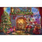 Becko US Yetişkinler için Yapbozlar Ahşap Yapbozlar Yetişkinler ve Çocuklar için 1000 Parça Yapboz - Şöminede Noel Baba Hediye Teslim Noel Baba Noel Baba Noel Baba İstek Listesi Sıcak Noel