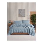 BED LİNE Jakar Daire çift kişilik yatak örtüsü seti açık mavi kutulu