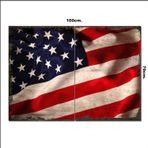 Bedeko Ahşap Tablo Amerikan Bayrağı Tarz 70*100Cm