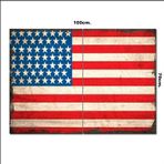 Bedeko Ahşap Tablo Eski Amerikan Bayrağı Baskılı 70*100Cm