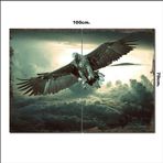 Bedeko Ahşap Tablo Kuş Kartal 70*100Cm