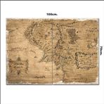 Bedeko Ahşap Tablo Orta Dünya Haritası Mordor Desenli 70*100Cm