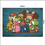 Bedeko Ahşap Tablo Super Mario Ekibi Desenli 70*100Cm