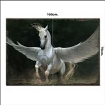 Bedeko Ahşap Tablo Türk Mitolojisinde Kanatlı At “Tulpar” 70*100Cm
