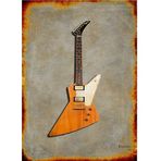 Bedeko Explorer Kasa Gitar Desenli Ahşap Tablo