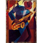 Bedeko Jazz Müzik Ve Saksafon Model Ahşap Tablo