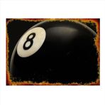 Bedeko Siyah Bilardo Topu Desenli Ahşap Tablo