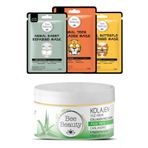 Bee Beauty Aloe Vera Kolajen Yüz Kremi 50 ml Animal Kağıt Maske Set 3 x 25 gr